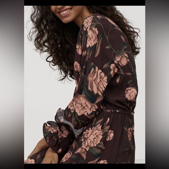 Johanna Ortiz x H&M Pink Ruffled midi dress, M - Picture 4 of 13